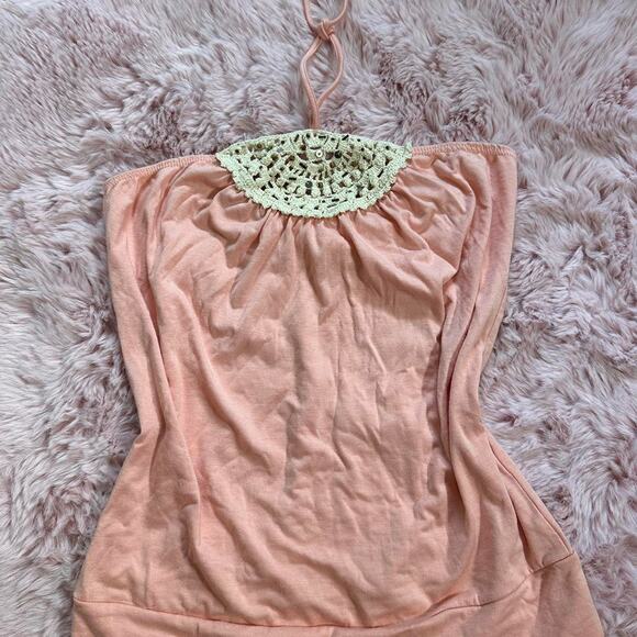 Y2k body central peach crochet halter top - Picture 5 of 6